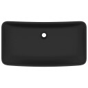 vidaXL Luksuriøs servant firkantet matt svart 71x38 cm keramikk