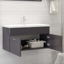 vidaXL Servantskap høyglans grå 90x38,5x46 cm sponplate