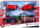 BB Junior Farmland Massey Fergusson 8740S Traktor med 3 Tilhengere
