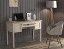 Nenora Skrivebord 132 cm - Krem, eik, grå