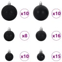vidaXL Julekule Sett med 300 LED 120 pcs Svart Plast