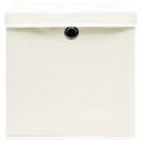 vidaXL Oppbevaringsbokser med lokk 4 stk hvit 32x32x32 cm stoff