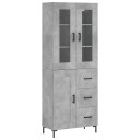 vidaXL Highboard betong grå 69,5x34x180 cm konstruert tre 8720845480837
