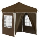 vidaXL Pop-up Festtelt 195 x 195 x 245 cm Gråbrun Oxford Stoff