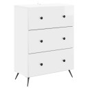 vidaXL Skuffeskap Høgglans hvit 66 x 34,5 x 90 cm Konstruert tre