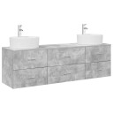 vidaXL Baderomsskapsett 3 stk. Betonggrå 62,5 x 44,5 x 50 cm