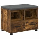 vidaXL Gangbenk Røkt Eik 60 x 38 x 46 cm Konstruert treverk og stoff