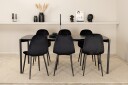 Venture Home Pelle Spisegruppe 190 cm Rektangulær med 6 Polar stoler Sort