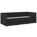  Dagseng med skuffer svart 75x190 cm konstruert tre 8721102624865