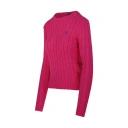 Polo Ralph Lauren Cable Knit Cotton Crewneck Sweater   Pink   XS