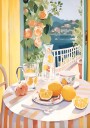 Lemon Morning on the Terrace Mediterranean Summer Plakat Plakat / 30x40cm