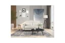 Reclinersofa uten hjørne Loft24 2 seters sofa Lund krem lær/PU manuell hvilestol Cream White  