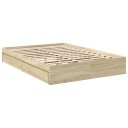  Sengeramme med skuffer sonoma eik 160x200 cm konstruert tre 8721102622984
