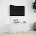  TV-benk med LED hvit 97x34x40 cm konstruert tre 852236