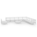 vidaXL Hagesofagruppe 12 deler hvit heltre furu