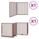 Vidaxl Hundeport Sammenleggbar 6 Paneler Brun 480 cm Poppeltre