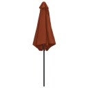 vidaXL Parasoll med aluminiumsstang 270x246 cm terrakotta