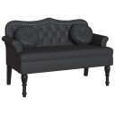  Chesterfield Benk med pute Svart 120,5 x 65 x 75 cm Kunstlær