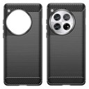OnePlus 12 Børstet TPU Deksel Karbonfiber Svart