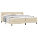  Box Spring Seng med Madrass Krem 200x200 cm Stof