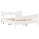  Sengeramme med hodegavl hvit 150x200 cm heltre furu 8721012454811