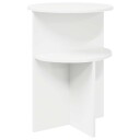 vidaXL Sidetabell med lagring Hvit Ø 39,5 x 55 cm Konstruert tre