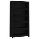 vidaXL Bokhylle svart 80x35x154 cm heltre furu
