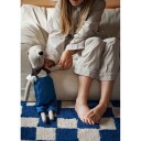 ferm LIVING Mara bomullsteppe 90 x 150 cm Deep Blue-Warm Sand