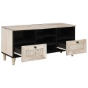 TV skap med skuff Blek Hvit 100 x 33 x 46 cm Massiv mango tre