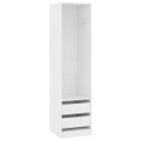 vidaXL Garderobe med skuffer hvit 50x50x200 cm sponplate