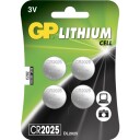 GP CR2025 Litium Knapcellebatteri 4-pak Universal Batterier
