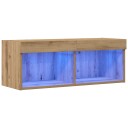 TV Veggskap med LED Lys Artisan Eik 80x30x30 cm