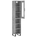 vidaXL Highboard betonggrå 34,5x34x180 cm konstruert tre 8720845488116