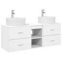 vidaXL Baderomsskapsett 3 stk. Hvit 49,5 x 44,5 x 65 cm Konstruert tre