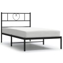  Sengeramme i metall med hodegavl svart 100x200 cm 355458