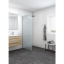 Dansani Match dusjvegg, modell D+stabiliseringsarm, 97 cm, frostet glass, satin profil