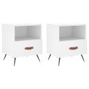 vidaXL Nattbord 2 stk hvit 40x35x47,5 cm konstruert tre