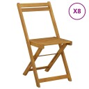  Utendørs Bistro Stoler 8 pcs Naturlig 40 x 53 x 80 cm