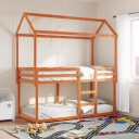   Barneseng med tak voksbrun 80x200 cm heltre furu 3282123 3282123