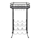 vidaXL Vinstativ med glassholder for 9 flasker metall