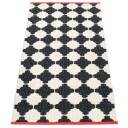 Pappelina Marre matte 70x150 cm black / vanilla coral stripe
