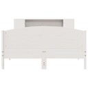  Seng med bokhylle uten madrass hvit 120x190 cm heltre furu 3323078