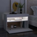 vidaXL TV-benk med LED-lys hvit 60x35x40 cm 8720286218198
