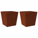 Plantekasser 2 stk 50x50x50 cm cortenstål