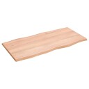  Bordplate lysebrun 100x50x2 cm behandlet eik naturlig kant 363950