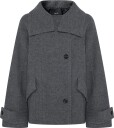Mango 100% Wool Funnel Neck Coat   GREY   S