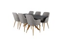 Venture Design Piazza & Comfort spisegruppe Grå/grå 6 st stoler & bord 180 x 90 cm