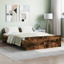 vidaXL Sengeramme med hode- og fotgavl røkt eik 140x190 cm 8721012157422