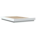  Sengeramme med LED-lys hvit 140x200 cm konstruert tre 8721102617362