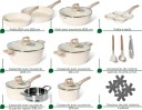 21 delers granitt kokekarsett – non stick induksjonsklar